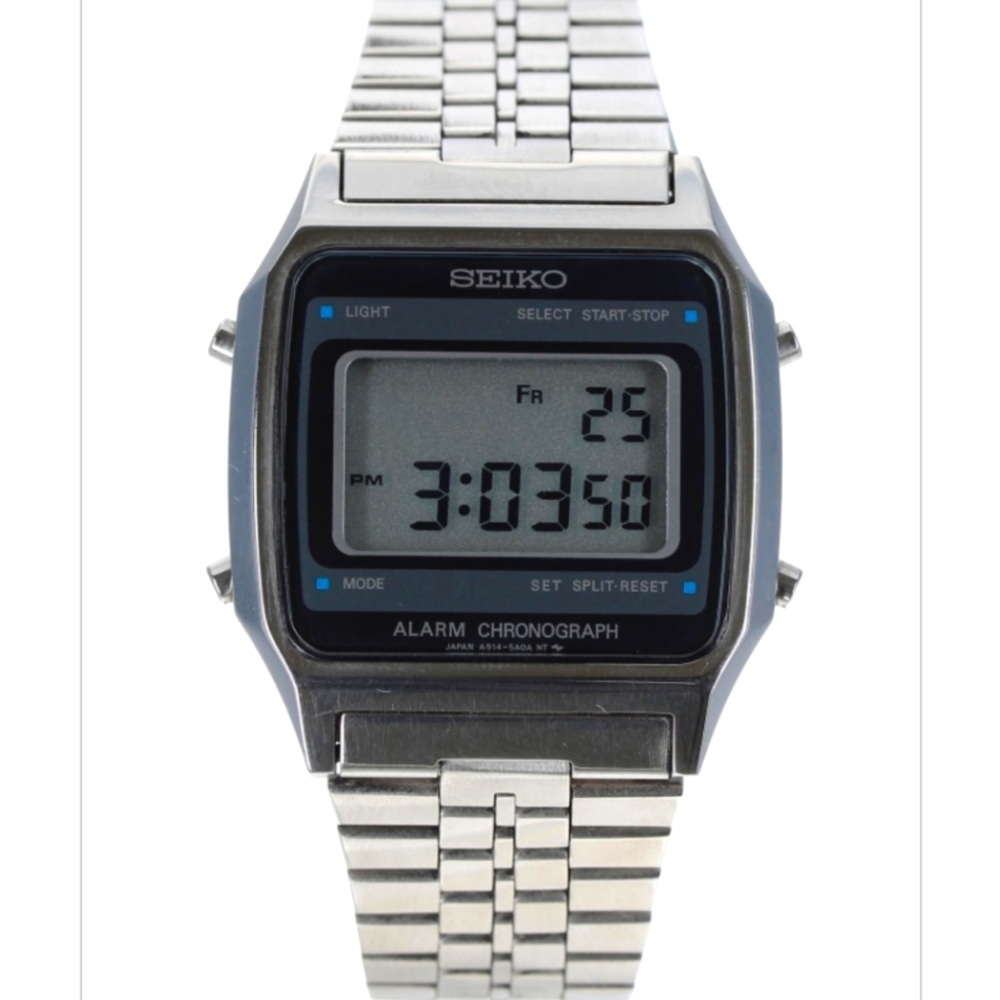 Seiko‎ Silver Digital Watch